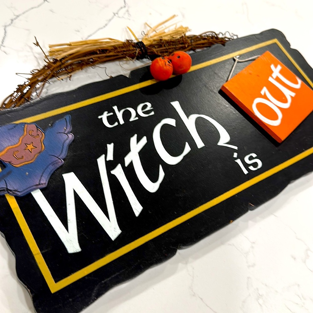 EUC Halloween 🎃 Wooden The Witch is In Wall Decor - Picture 3 of 8